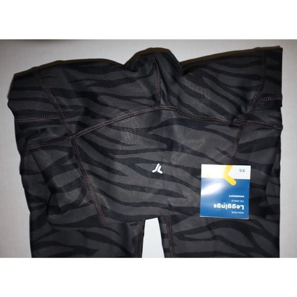 Old Navy Women's Sz XS Green/Black Zebra Print High-Rise PowerSoft 7/8 Leggings - Picture 3 of 5